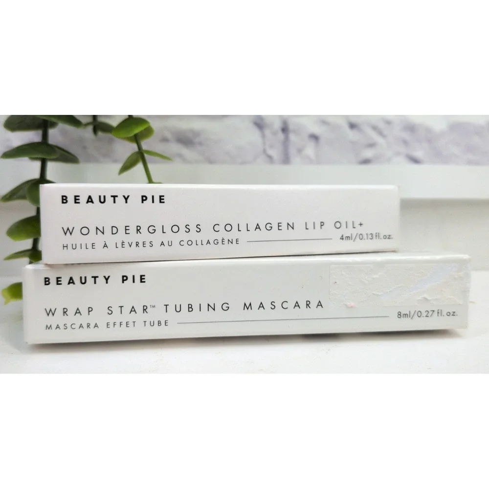 NIB LOT 2!🥰Beauty Pie Wondergloss Collagen Lip‎ Oil+ & Wrap Star Tubing Mascara
